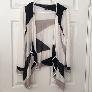 INC size L lightweight sweater, cream,black, taupe